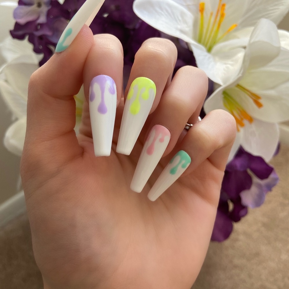 Pastel Drip Press-On Nails